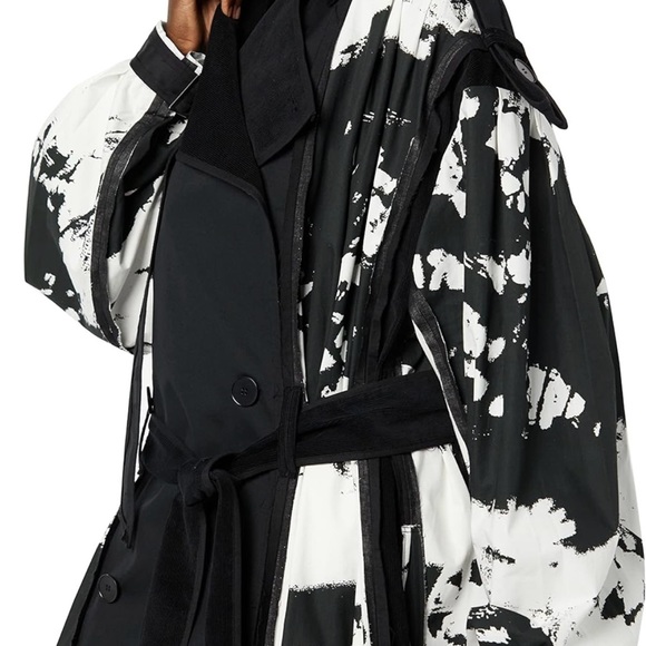 Maison Blanche All Gender Long Sleeve Trench-Coat, Black Print, Sealed W… - Picture 2 of 7